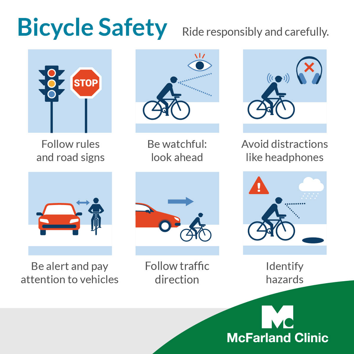bicycle safety infographic - tips